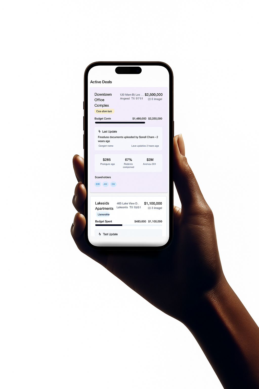Abodex mobile app showing active deals